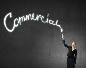 Woman drawing with lantern light