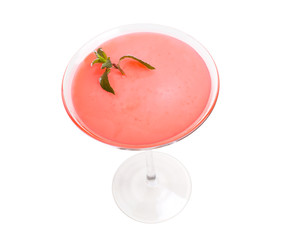 Delicious panna cotta dessert with mint.