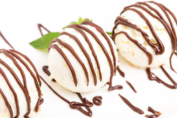 Delicious ice cream with candied fruits.