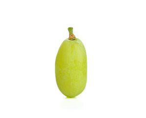 one green grape isolated on the white background