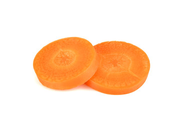 Carrot slice isolated on white background