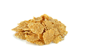 Pile of cereal muesli on white background