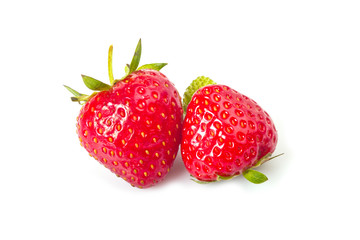 strawberries on white background