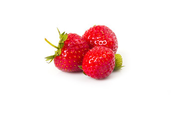 strawberries on white background
