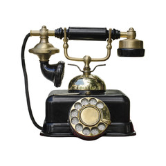 vintage telephone isolated on white - 111244795