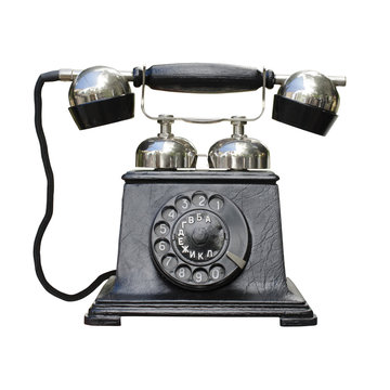 vintage telephone isolated on white