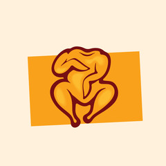 Chicken grill design element concept