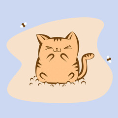 Cat cartoon toilet absorbent design concept