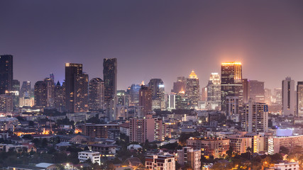 Fototapeta na wymiar Building cityscape of bangkok city in Thailand