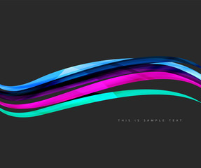 Colorful stripes wave composition, business template