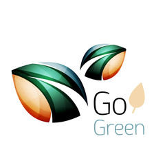 Colorful leaf logo. Geometric abstract icon. Nature or eco concept