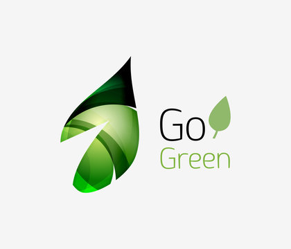 Go green logo. Green nature concept