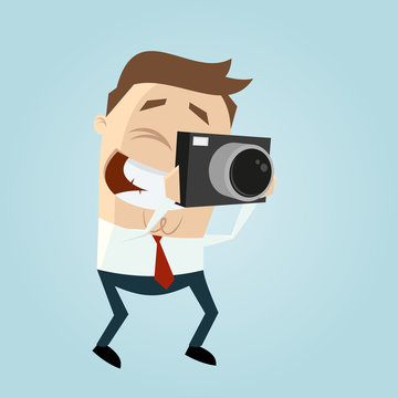 funny businessman takes a picture