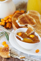 Homemade sea buckthorn jam