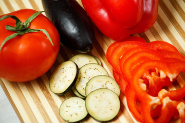 Fresh vegetables on cutting Board