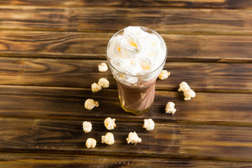 Caramel popcorn with Cacao whipped cream