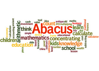 Abacus - counting frame, word cloud concept 2