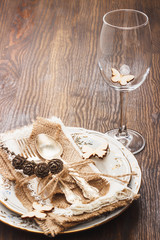 Tableware and silverware with decorations