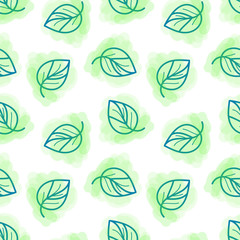 Leaves seamless watercolor