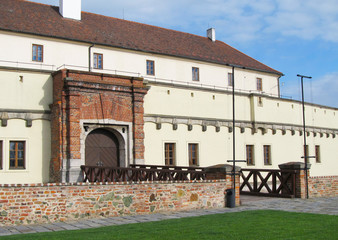 Spilberk castle in Brno, Czech Republic with a wooden bridge
