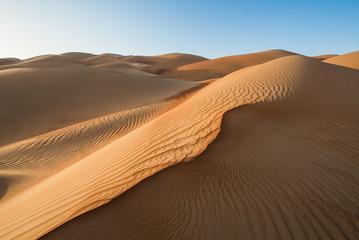 Sandtunes in Liwa desert, in Aby Dhabi, UAE, at sunrise