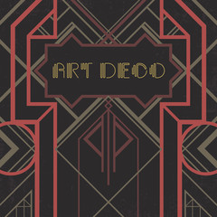 Dark artdeco abstract geometric background
