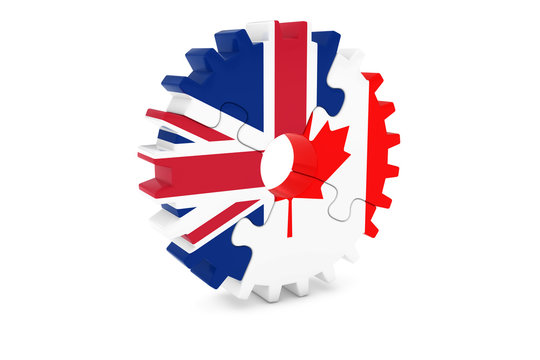 British and Canadian Cooperation Concept 3D Illustration