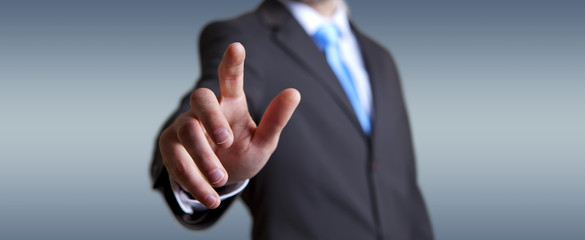 Young man on colorful background