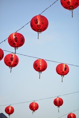 Chinese lanterns decorated beautiful in Chinese.