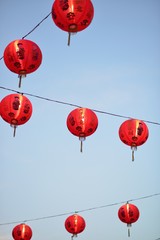 Chinese lanterns decorated beautiful in Chinese.