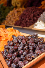 Tasty and fresh, dried dates, on the market
