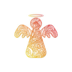 Toys on christmas tree - angel. Christmas collection.