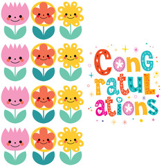 Congratulations typography lettering decorative type greeting card design