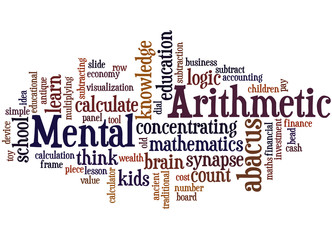 Obraz premium Mental Arithmetic, word cloud concept 7