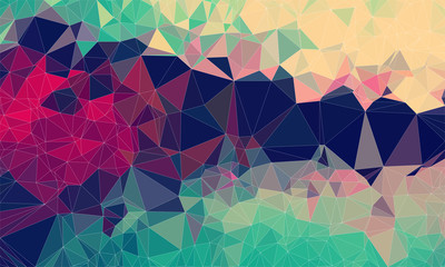 Low poly background design in geometric pattern. polygon wallpaper in origami style. polygonal texture illustration in color red and yellow and brown and green