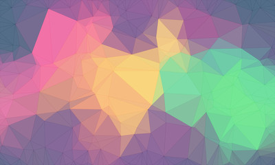 Low poly background design in geometric pattern. polygon wallpaper in origami style. polygonal texture illustration in color orang and green and purple and pink