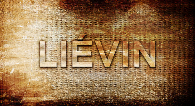 lievin, 3D rendering, text on a metal background
