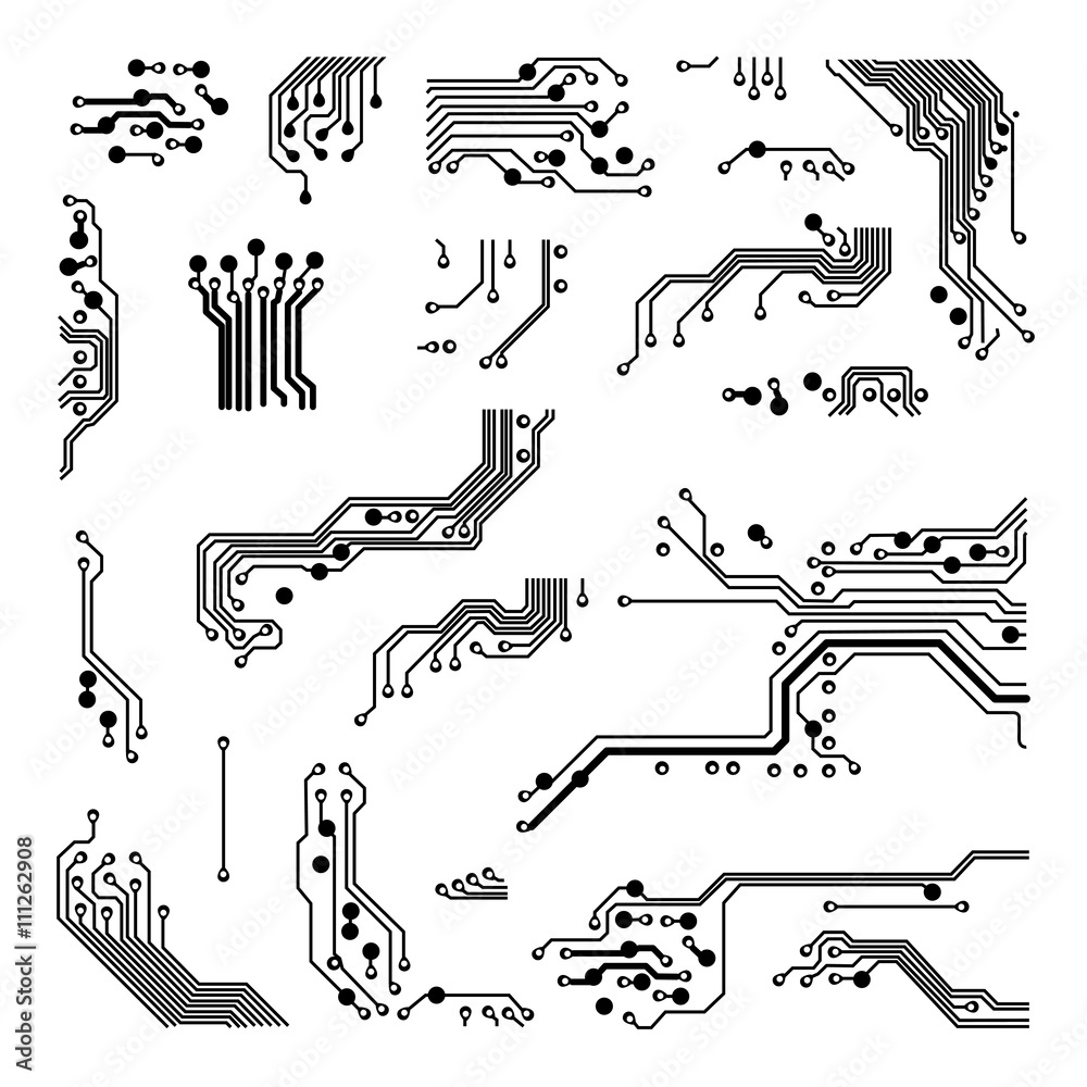 Wall mural abstract vector background with high tech circuit board vector illustration