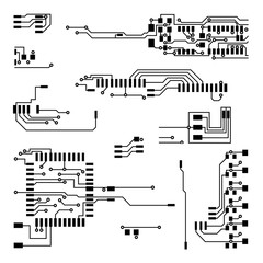 abstract vector background with high tech circuit board Vector Illustration