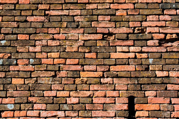 old red-orange brick wall, background, texture 24