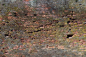 old red-orange brick wall, background, texture 26