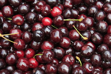 Ripe cherry, background.