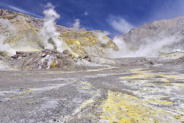 White Island (Whakaari) - an active andesite stratovolcano, New Zealand.