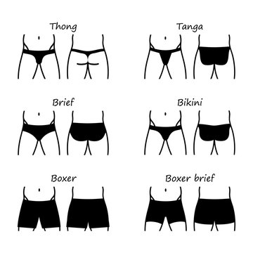 Different types of man pants, underwear.