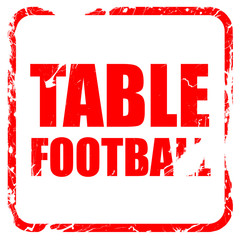 table football, red rubber stamp with grunge edges