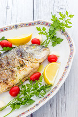 Grilled sea bream