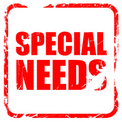 special needs, red rubber stamp with grunge edges