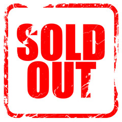 sold out, red rubber stamp with grunge edges