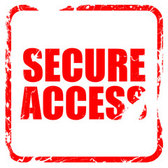 secure access, red rubber stamp with grunge edges