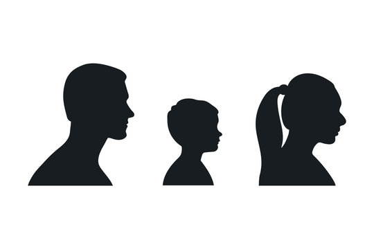 Black silhouette family